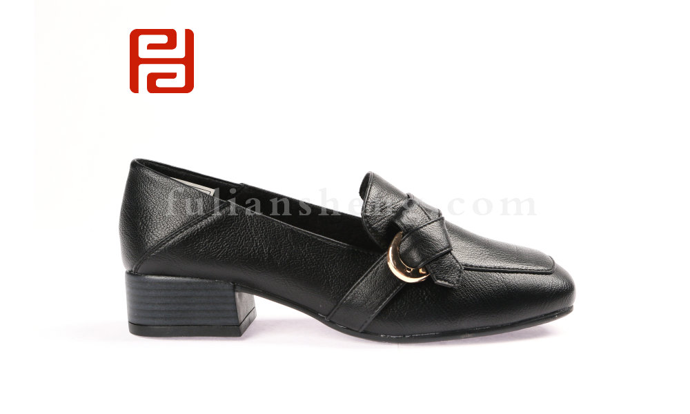 福连升时尚休闲光面女鞋浅口单鞋低跟休闲鞋图片