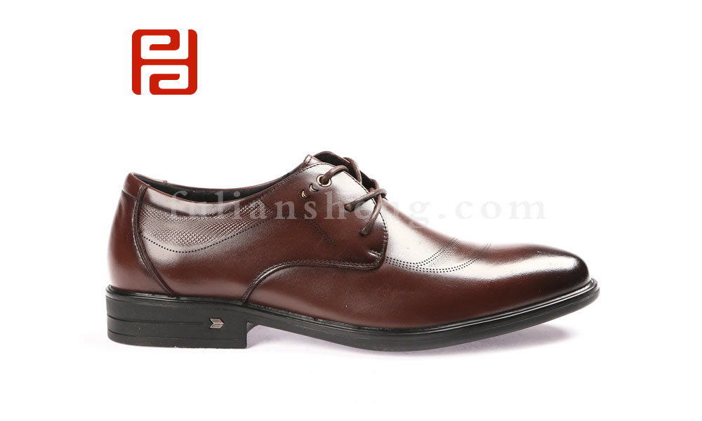 福连升商务正装男鞋 牛皮面棉麻内里舒适休闲商务单鞋图片