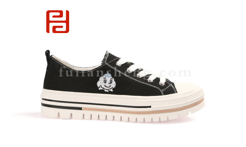 福连升休闲板鞋 厚底帆布鞋棉麻刺绣舒适布鞋图片