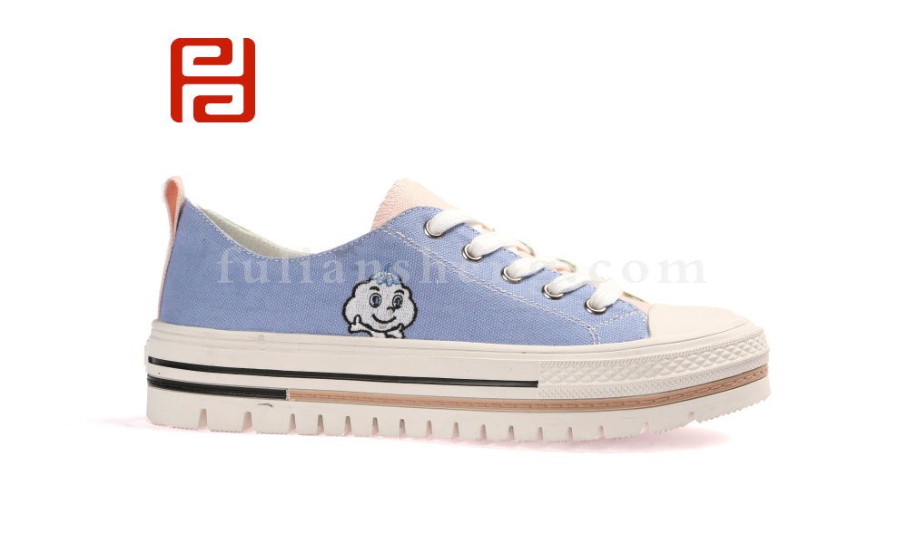 福连升休闲板鞋 厚底帆布鞋棉麻刺绣舒适布鞋图片