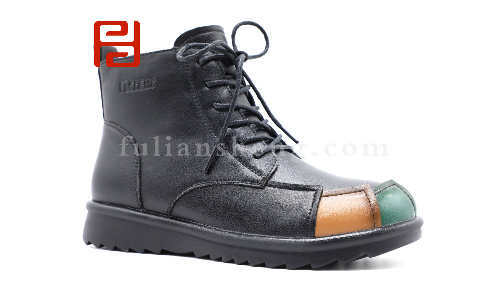 福连升冬季新款休闲生活女鞋舒适休闲鞋手缝鞋