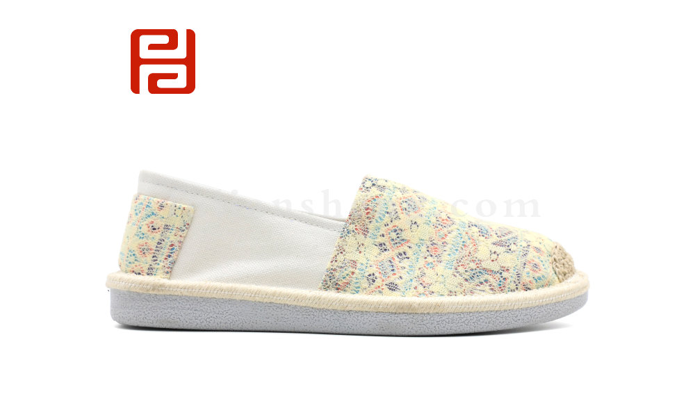 舒适休闲女鞋蕾丝布面料棉麻里布舒适女鞋