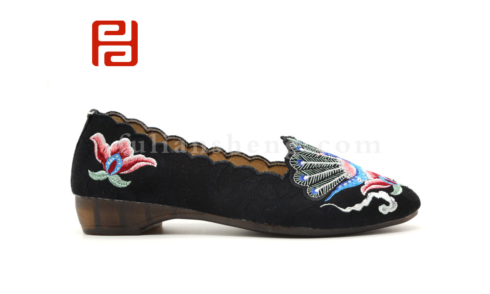 福连升老北京布鞋汉唐风韵绣花牛筋底舒适婚鞋女鞋