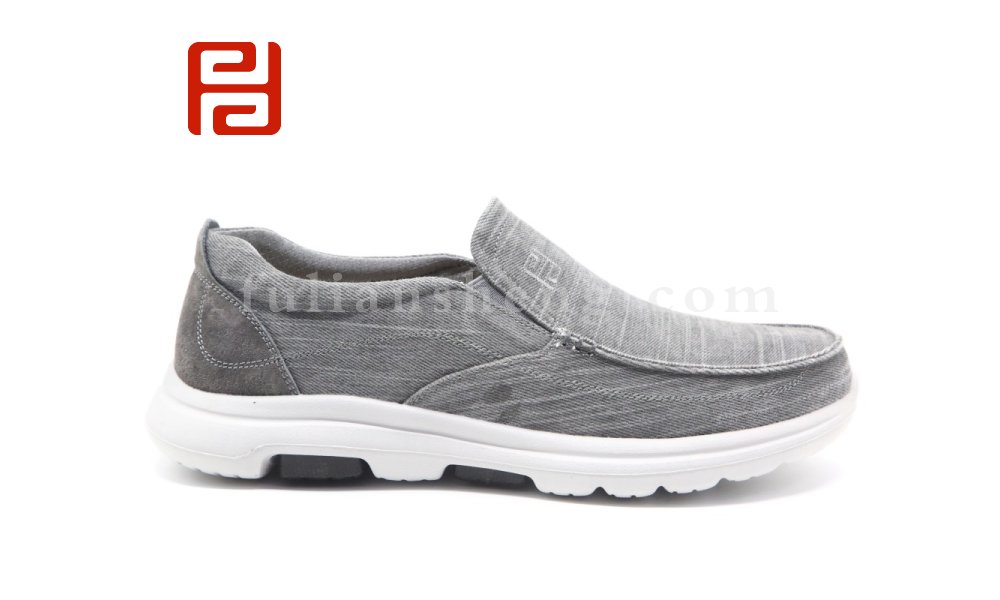 福连升秋季新款休闲鞋男鞋服装布面料轻便一脚蹬平底鞋图片