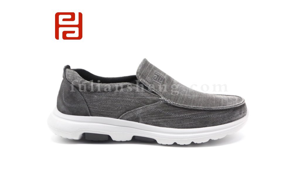 福连升秋季新款休闲鞋男鞋服装布面料轻便一脚蹬平底鞋图片
