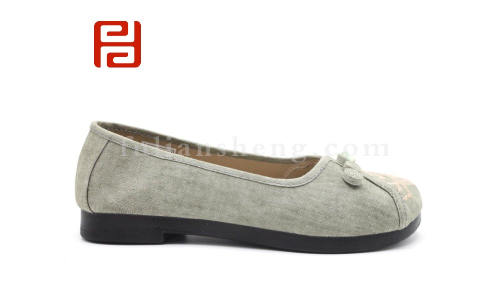 福连升老北京布鞋绣花布浅口平底女鞋素面古风古装鞋子