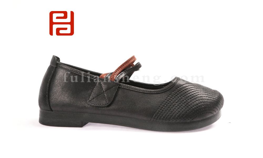 福连升2020春季轻便透气防滑免洗浅口女单鞋妈妈鞋(图3)