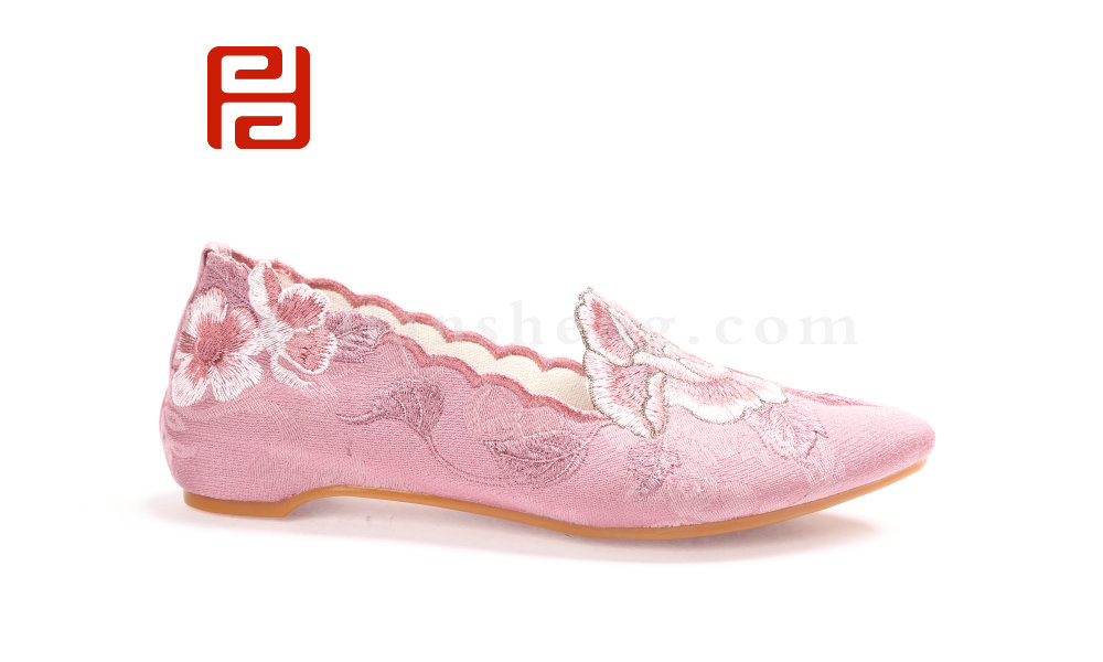 福连升2020春时尚休闲民族风3D刺绣亚麻布面女单鞋(图4)