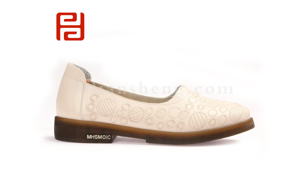 福连升单鞋女平底妈妈孕妇鞋牛筋软底一脚蹬休闲女鞋(图4)