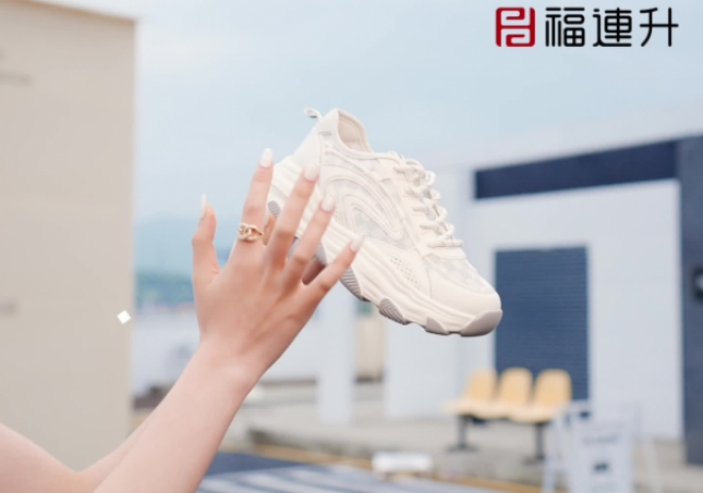 福连升夏季休闲运动女鞋厚底格子透气女鞋FLB-12266186