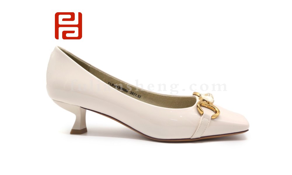 福连升春秋漆皮亮面魅力时装工作通勤低跟浅口单鞋女鞋